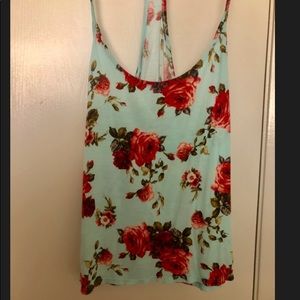 Teal Floral Tilly’s Tank (Medium)
